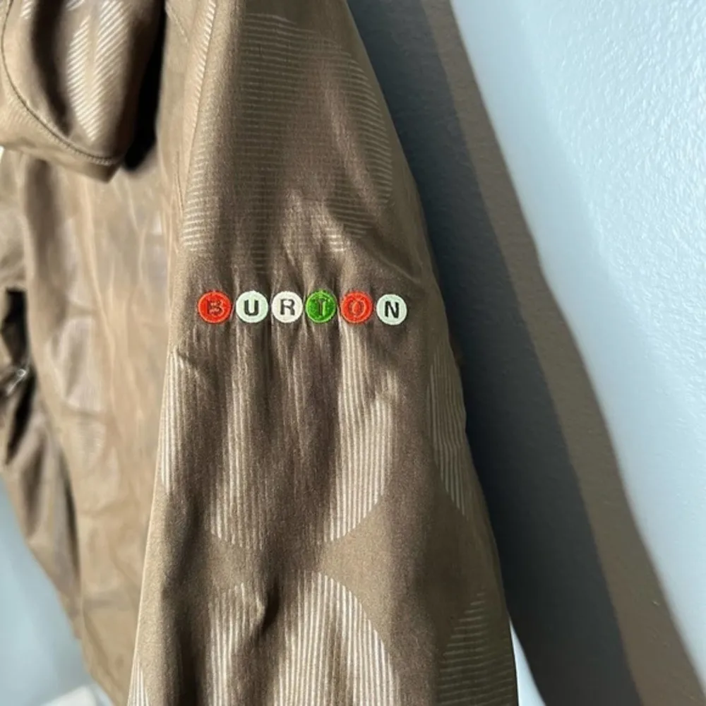 Burton women's brown fleece lined hooded jacket coat layering warm size large - Image 9