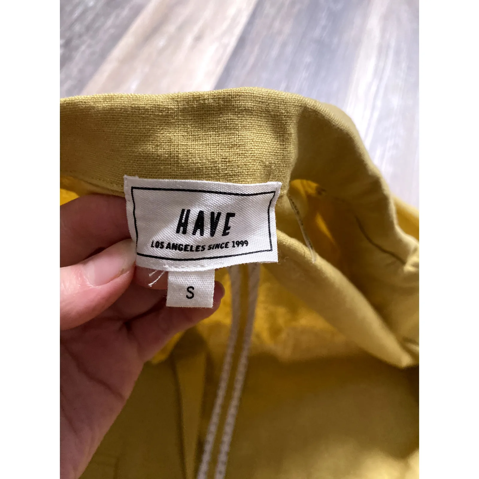 HAVE Linen Polka Dot Butter Yellow Blazer Small Cottage Scandi‎ Layering 90s - Image 5