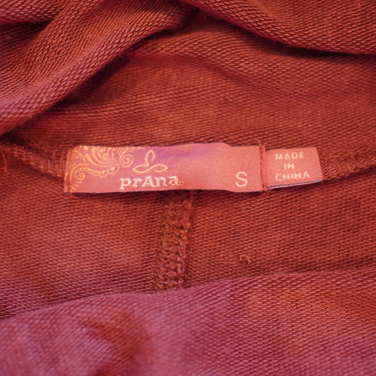 Prana Womens Burgundy Cowl Neck Short Sleeve‎ Hoodie Dress Size S Modal Casual - Image 6