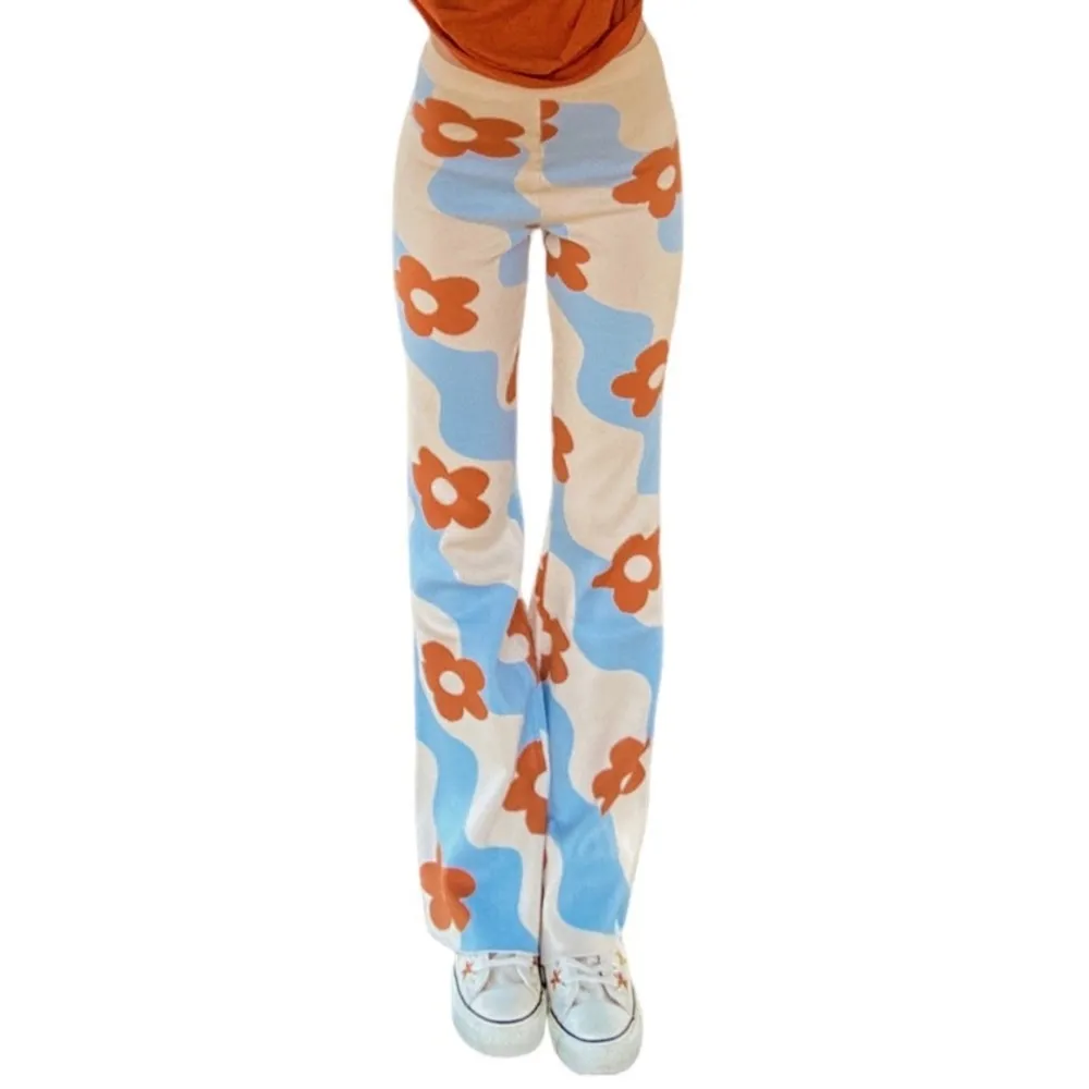 Bailey Rose Blue & Orange Wave Daisy Flower Knit Sweater Pants Size undefined - Image 2