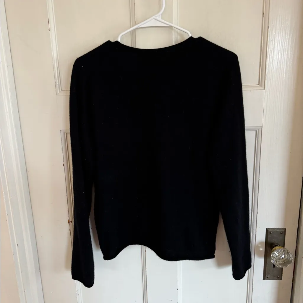 Charter Club black 2 ply cashmere Henley sweater size medium - Image 5