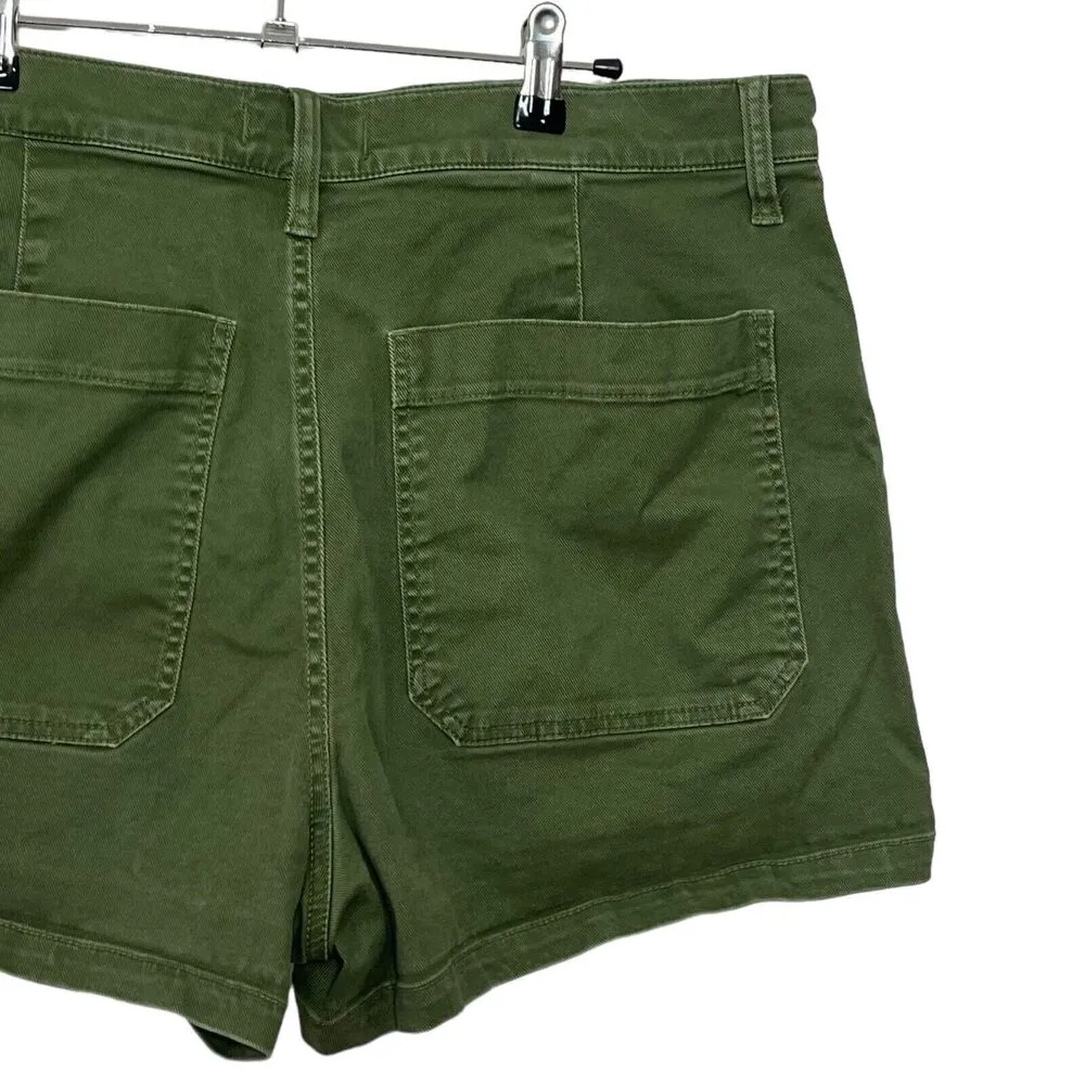 Madewell Vintage Fatigue Shorts Size 31 Desert Olive Green Chino High Rise - Image 10