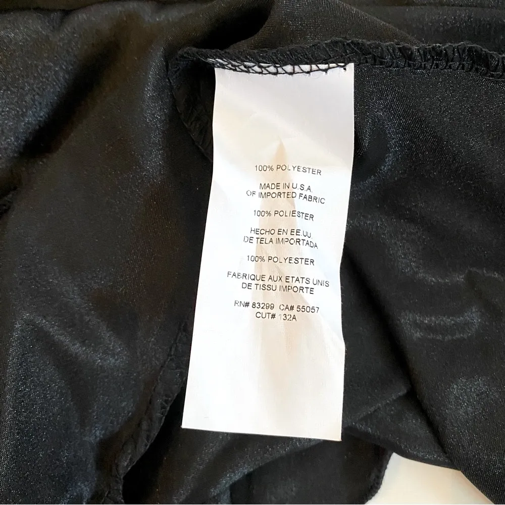 NWT 🖤 Nicole Miller NY Sexy Black Satin Halter Camisole Silver Rhinestone Chain - Image 13