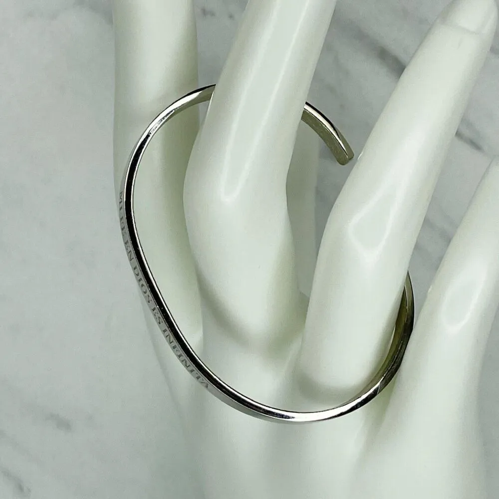 Silver Tone Mi Fe Dios Es Infinita Cuff Bracelet - Image 4