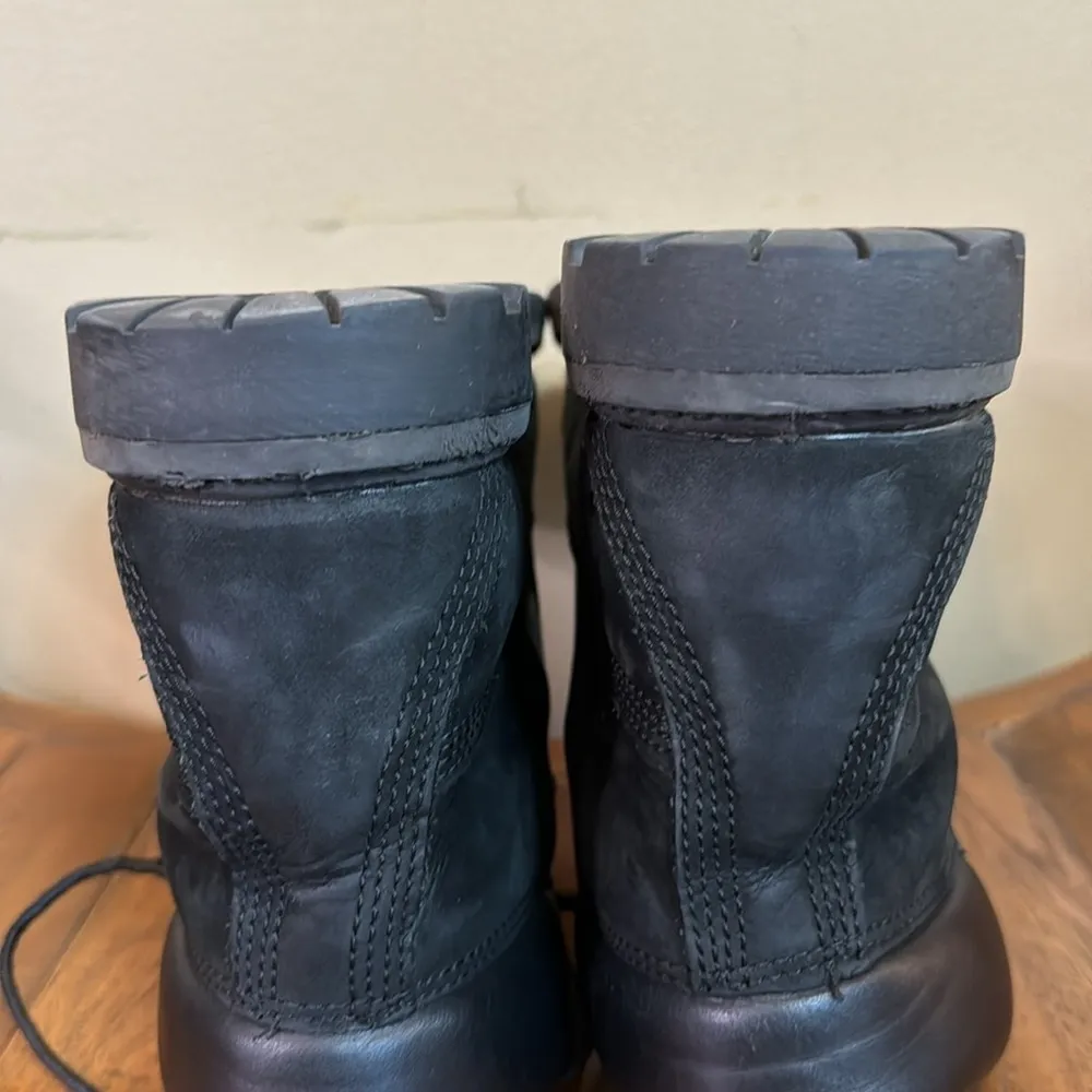Timberland Black Leather Suede Laceup Booties Size 7 - Image 10