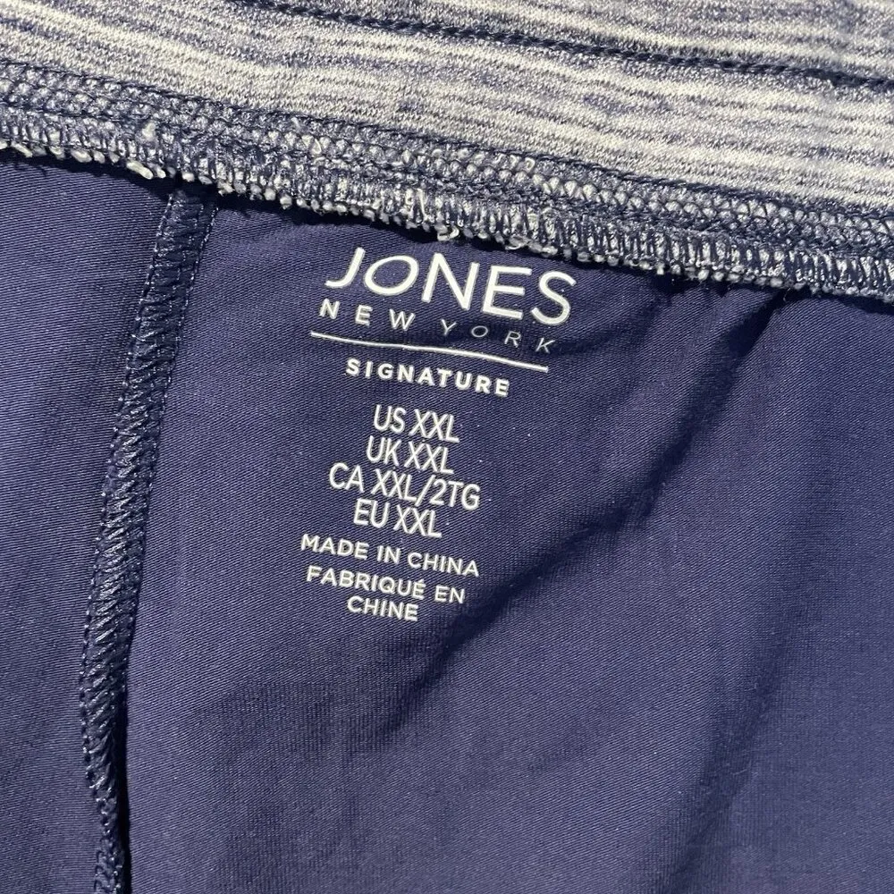 Jones New York Skort Womens Size XXL 2X Striped Blue White Pockets Stretch Short - Image 2