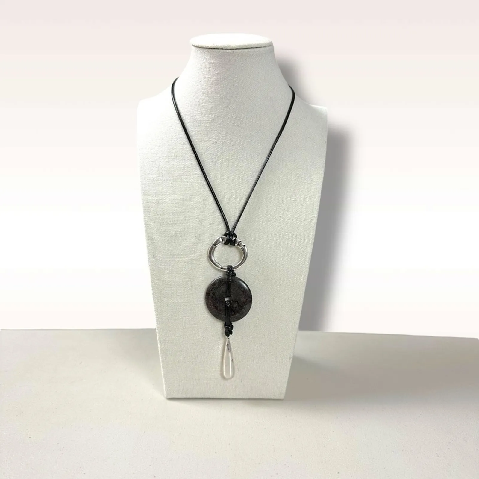 Free People Waterhouse Long Pendant Necklace Black NWT Western Bohemian Choker - Image 7