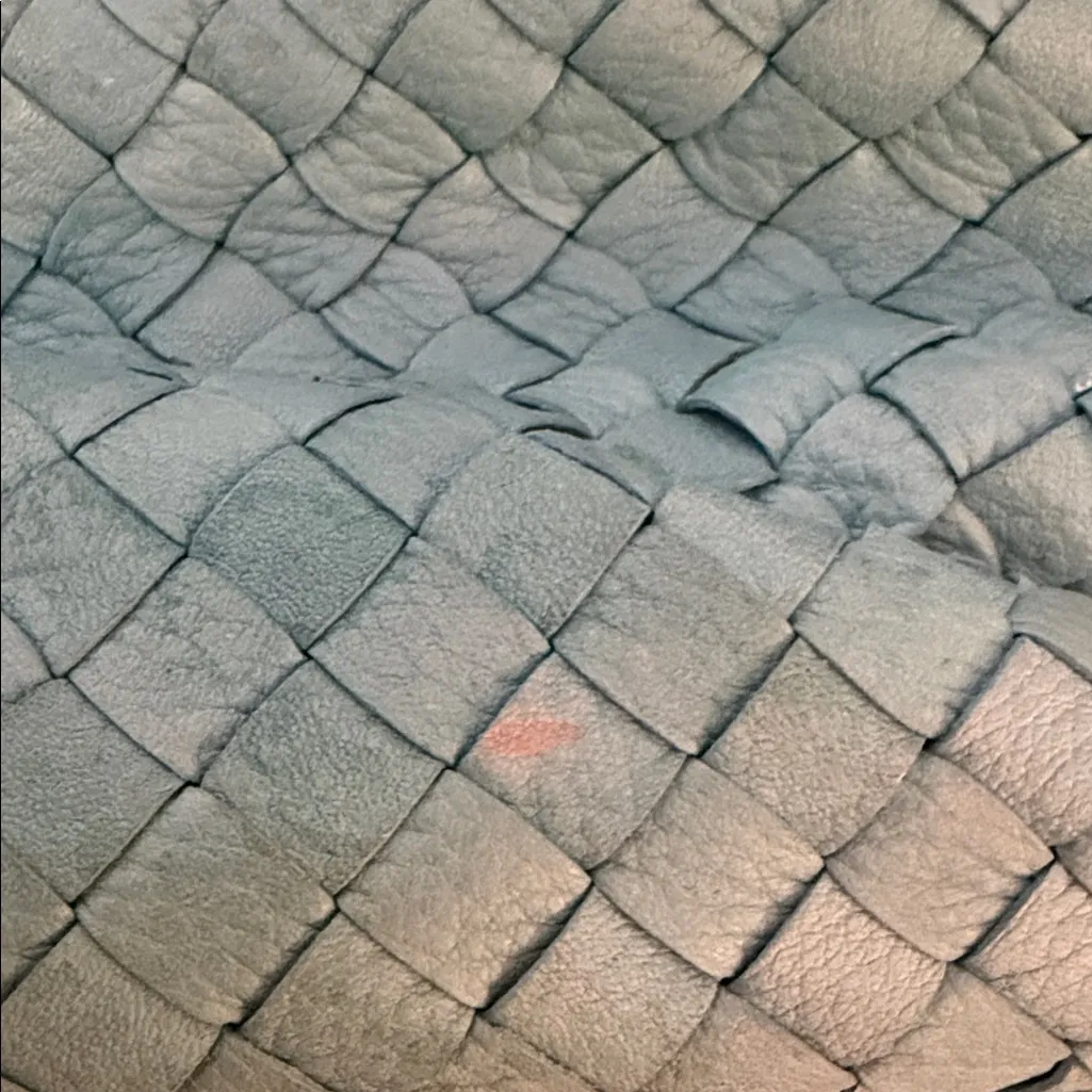 FOSSIL Woven Teal leather Tote Bag - Image 7