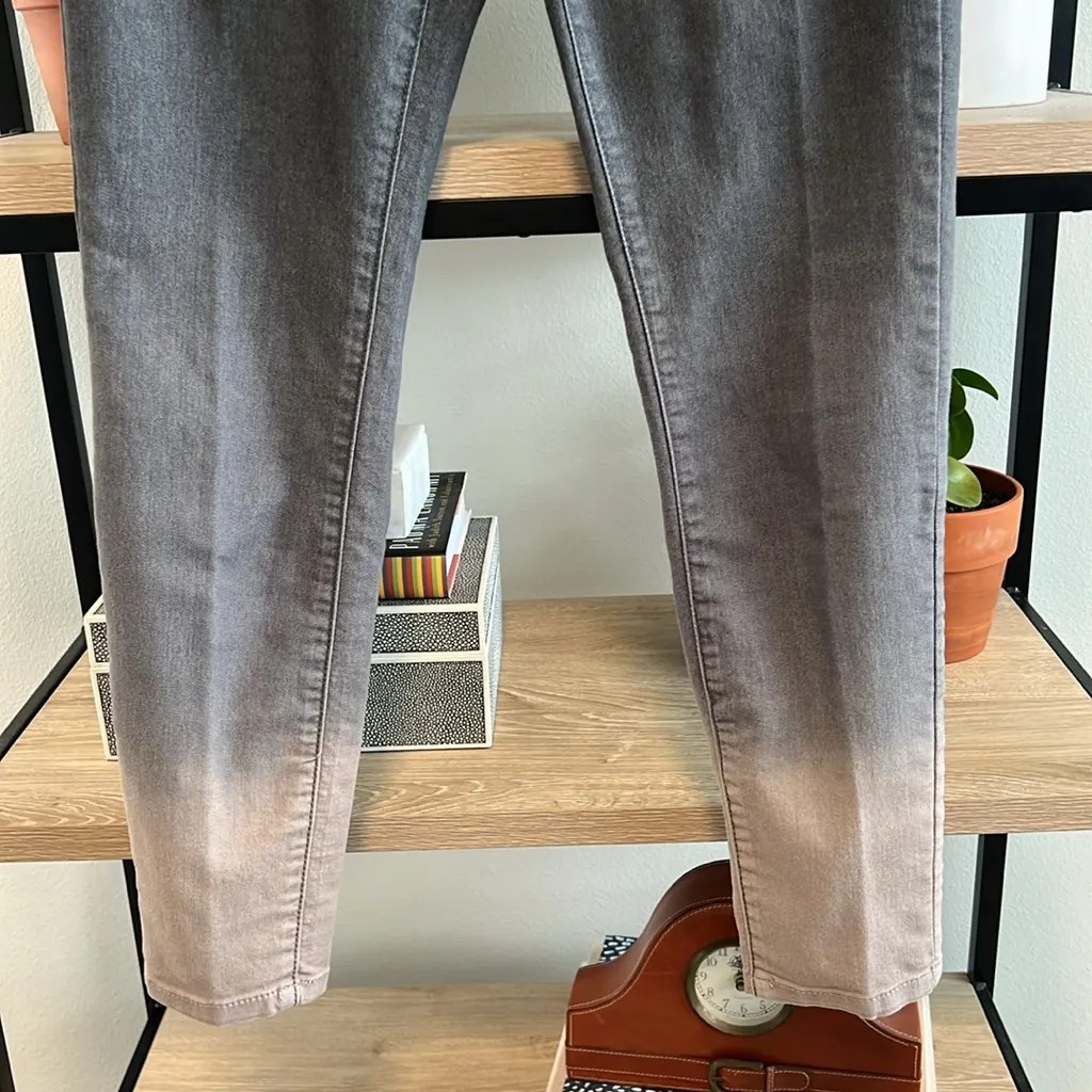 Free People Low-Rise Gray Ombre Stretch Denim Ankle Skinny Jeans, 26 - Image 3