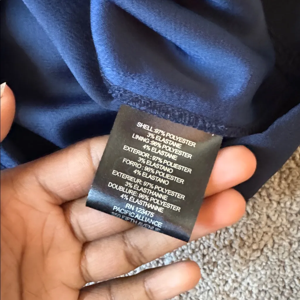 Tahari Arthur S. Levine Navy Jumpsuit SIZE 16 Blue - Image 6