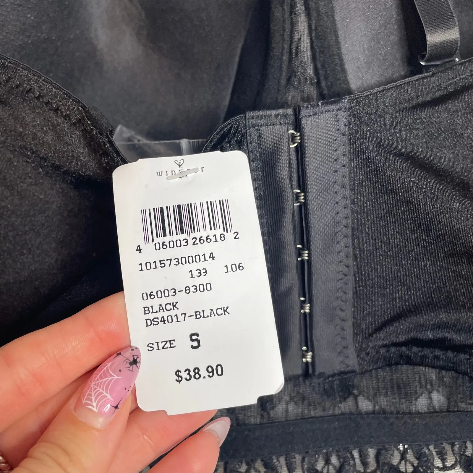 WINDSOR‎ Black Beaded Small NWT Bra Top Floral Strapless Cropped - Image 4