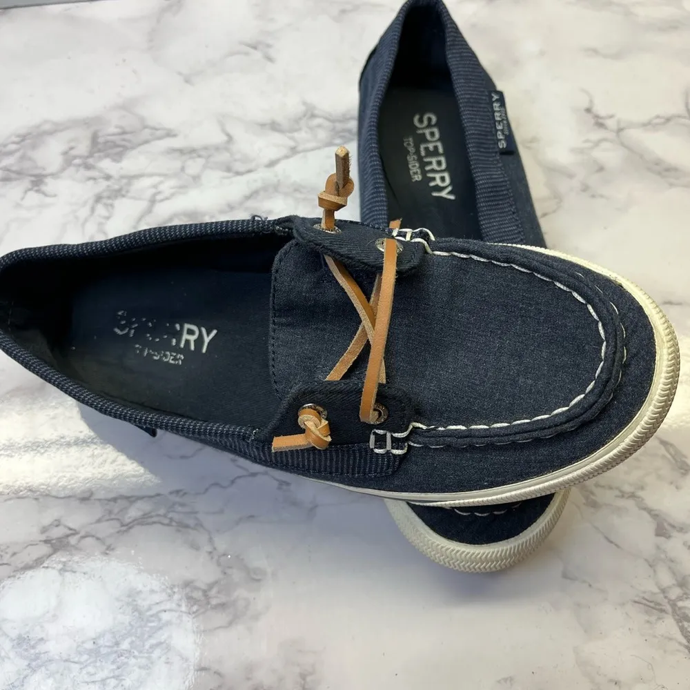 Sperry Top-Sider Blue Canvas Boat Shoes Women’s 5.5M Slip-On Casual - Image 2