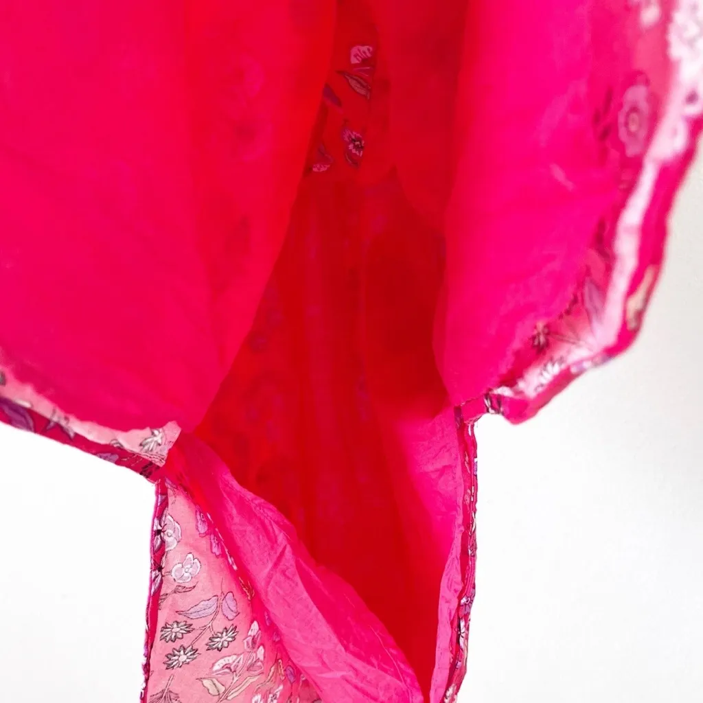 Ann Taylor Linen Blend Sleeveless Shirtdress in Red Floral - Image 5