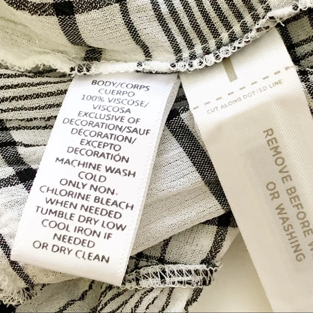 Ann Taylor LOFT Top Blouse Plaid Lace Off-The-Shoulder Top Blouse Size Medium - Image 5