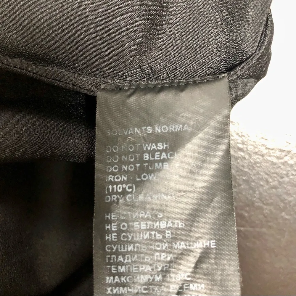 Silk Birdy Print Cold-Shoulder Dress Black Semi-Sheer Pattern AOP L - Image 16