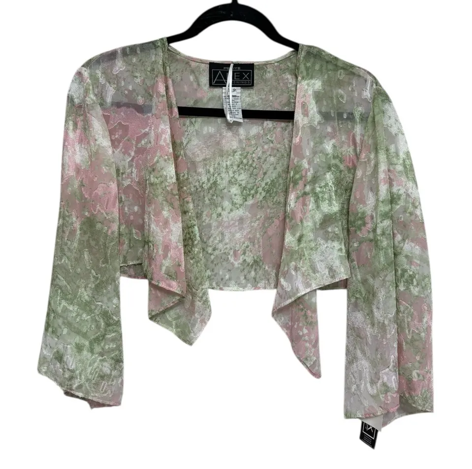 NWT Alex Evenings Lightweight Cropped Cardigan Shawl - Size XL Petite - Image 1