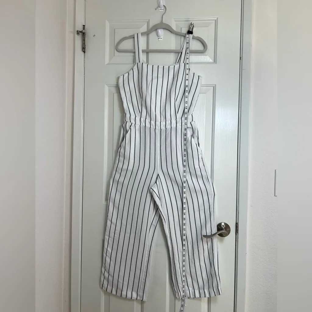 LOFT White and‎ Black Striped Jumpsuit - Image 4