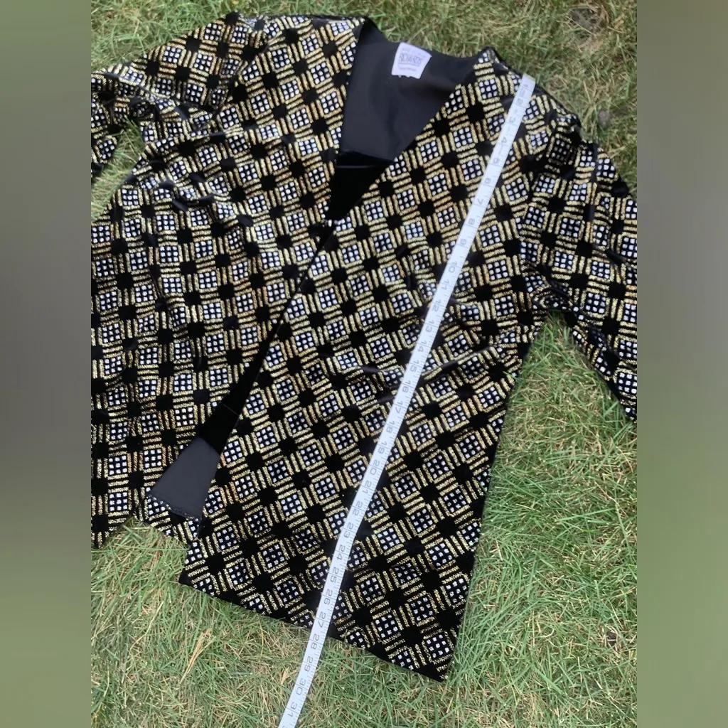 Dressy velvet suit jacket 🌹 Gold Size XL - Image 7