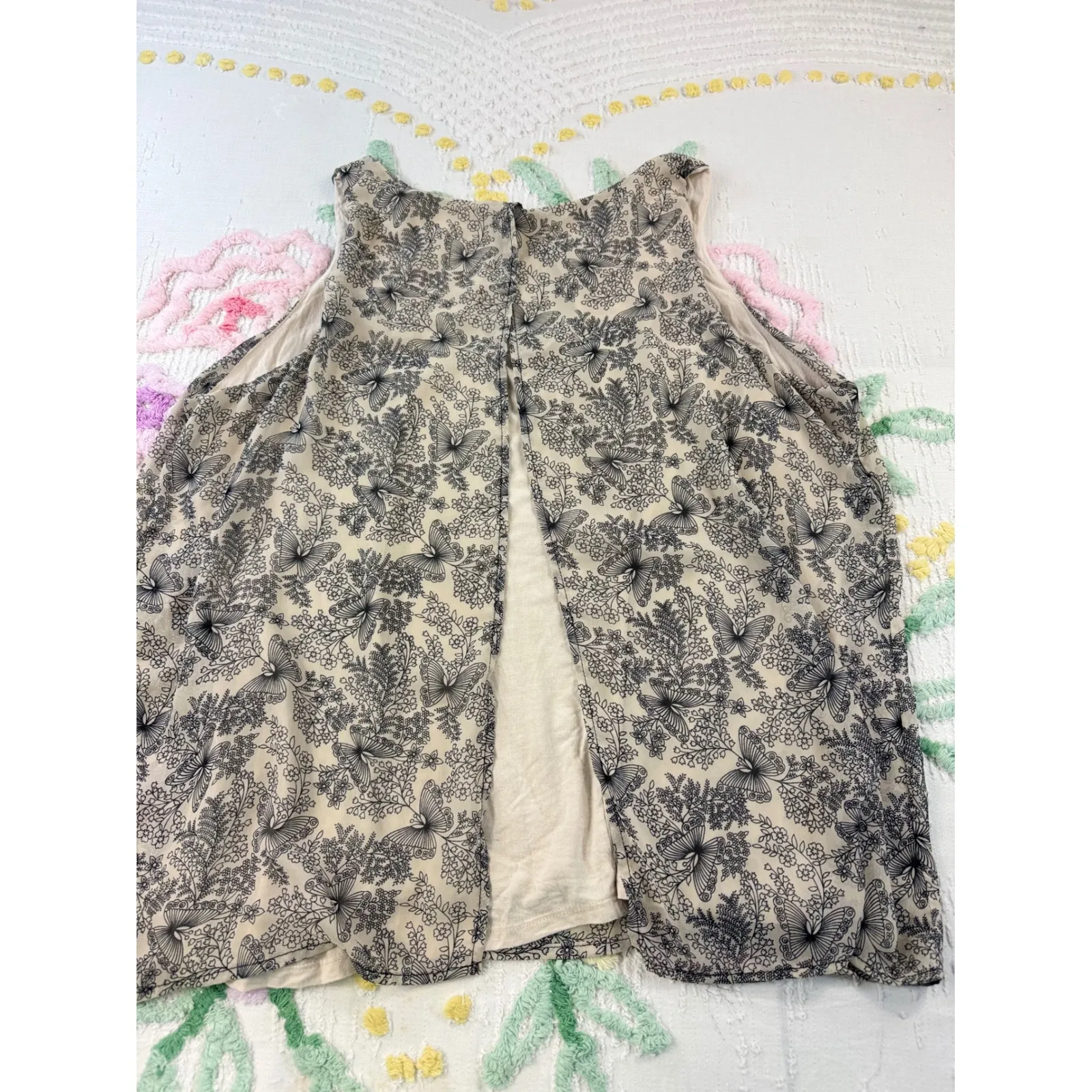 LE LIS Butterfly Floral Print Tank Top Women 2xl - Image 3