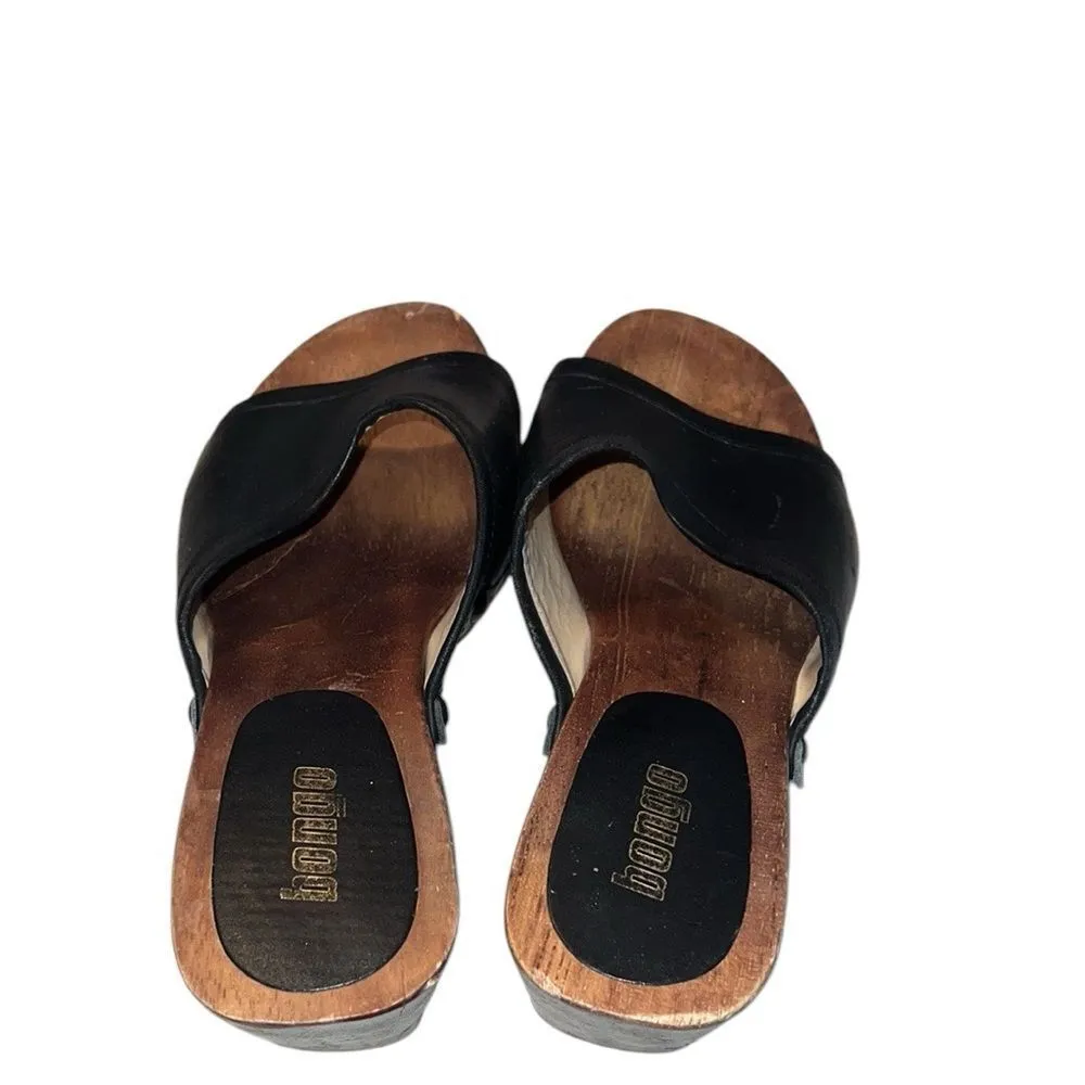 Bongo Women's Black Vintage Leather Sandals Size 9 M - Image 2