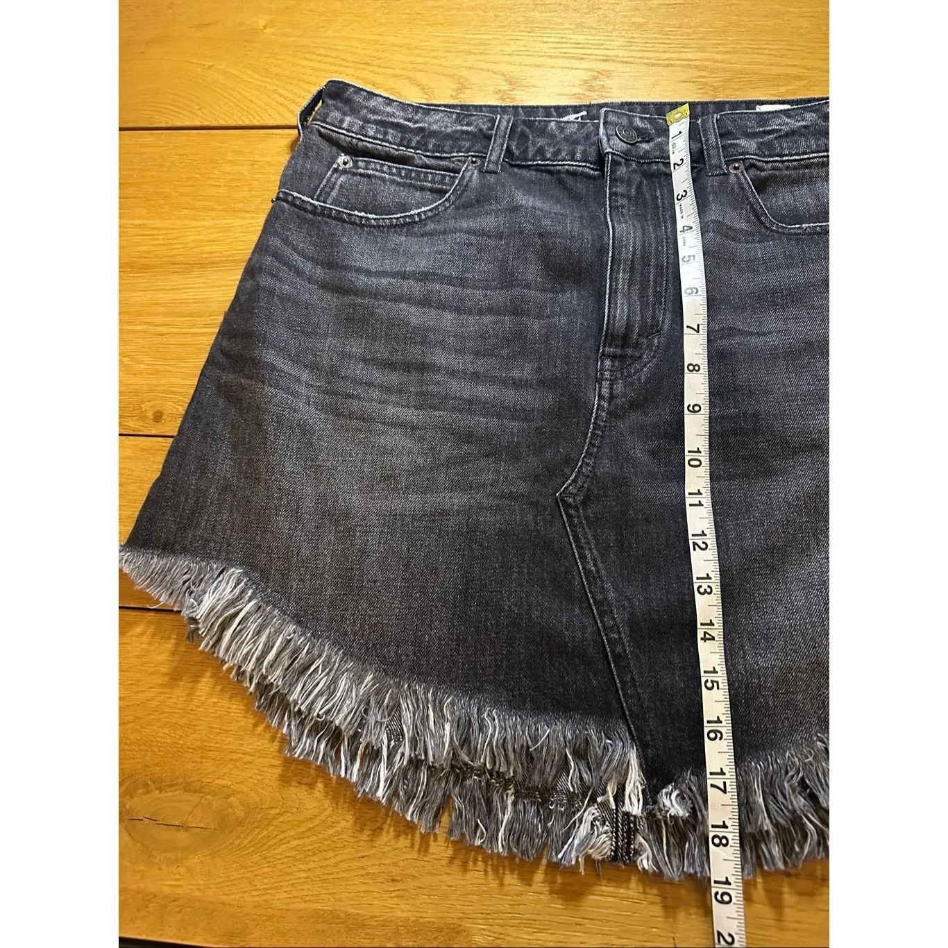NWT Free People denim mini skirt womens 31 Bailey maverick black - Image 10