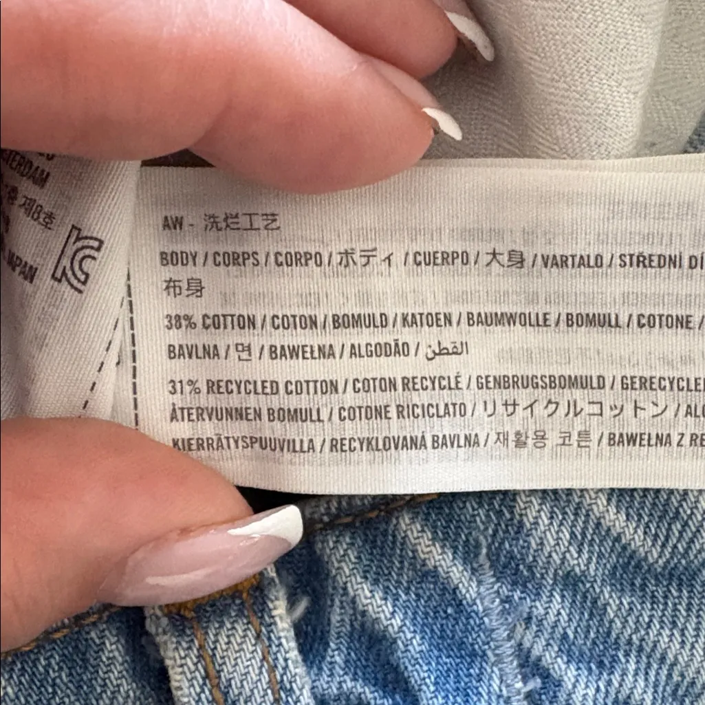 Abercrombie & Fitch The Wide Leg Mid Rise Jeans Blue Size 25 - Image 5