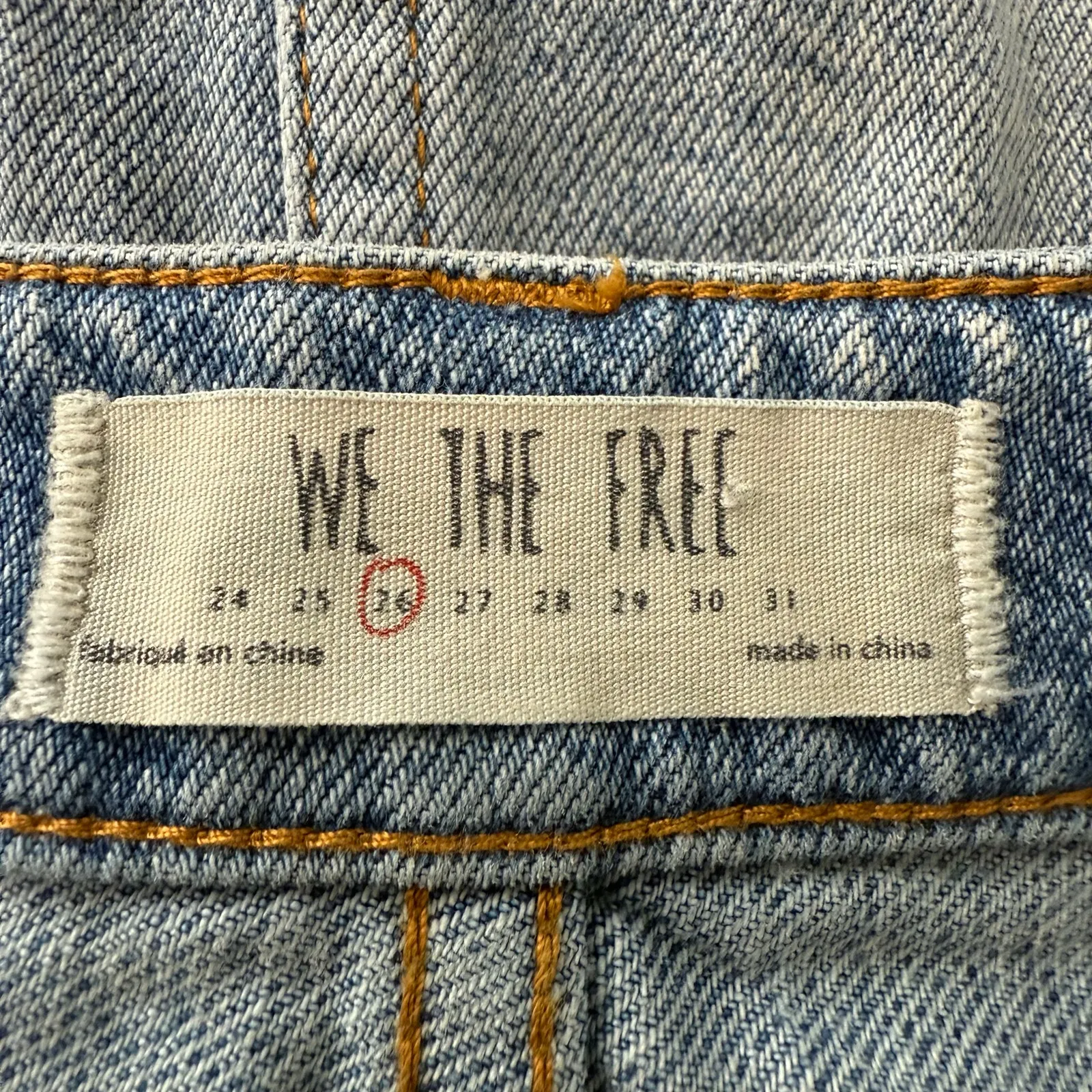 Free People mini skirt denim patched boho summer casual 26 - Image 6