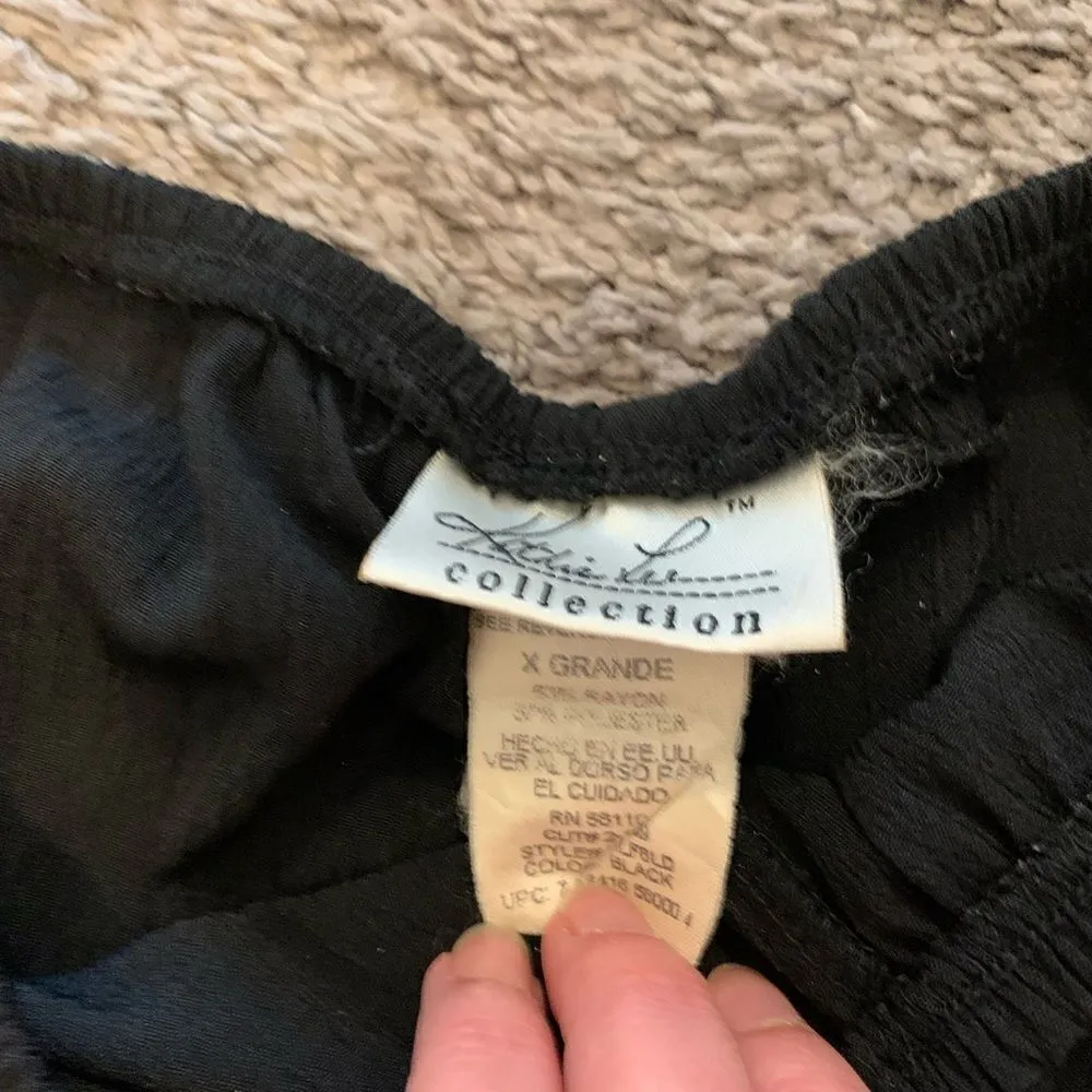 Kathie Lee Collection Vintage Gauze Tie Waist Wide Leg Pants Size XL Black - Image 2