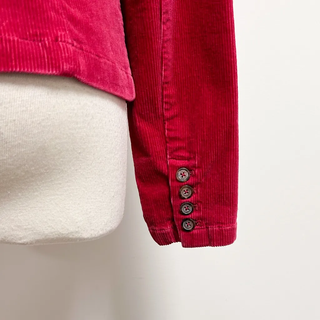 American Eagle Raspberry Red Corduroy Button Front Handkerchief Vintage New - Image 9