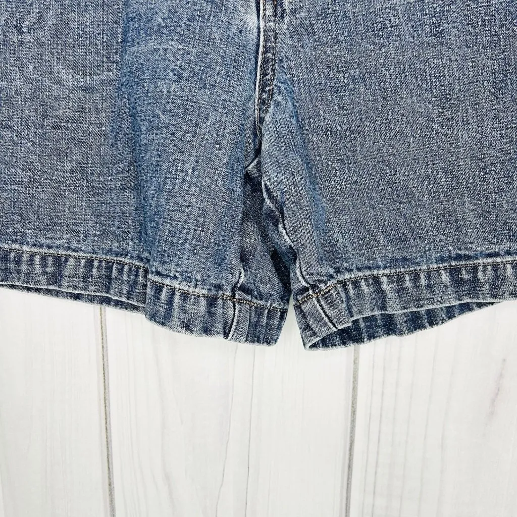 Sonoma Womens Bermuda Denim Shorts Mid Rise Double Snap Size S (30x5) Blue - Image 4