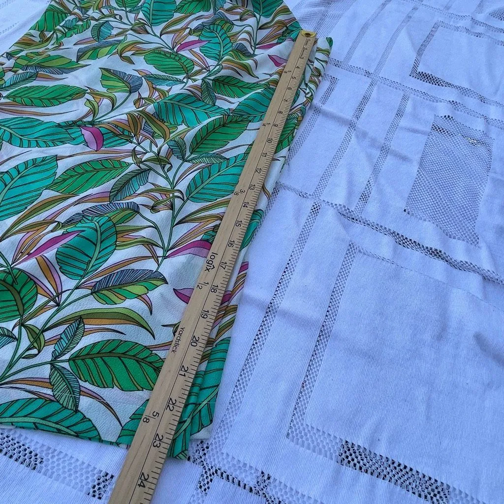 Rose+ Olive size 1X cropped wide leg tropical beach cruise pants - Image 3