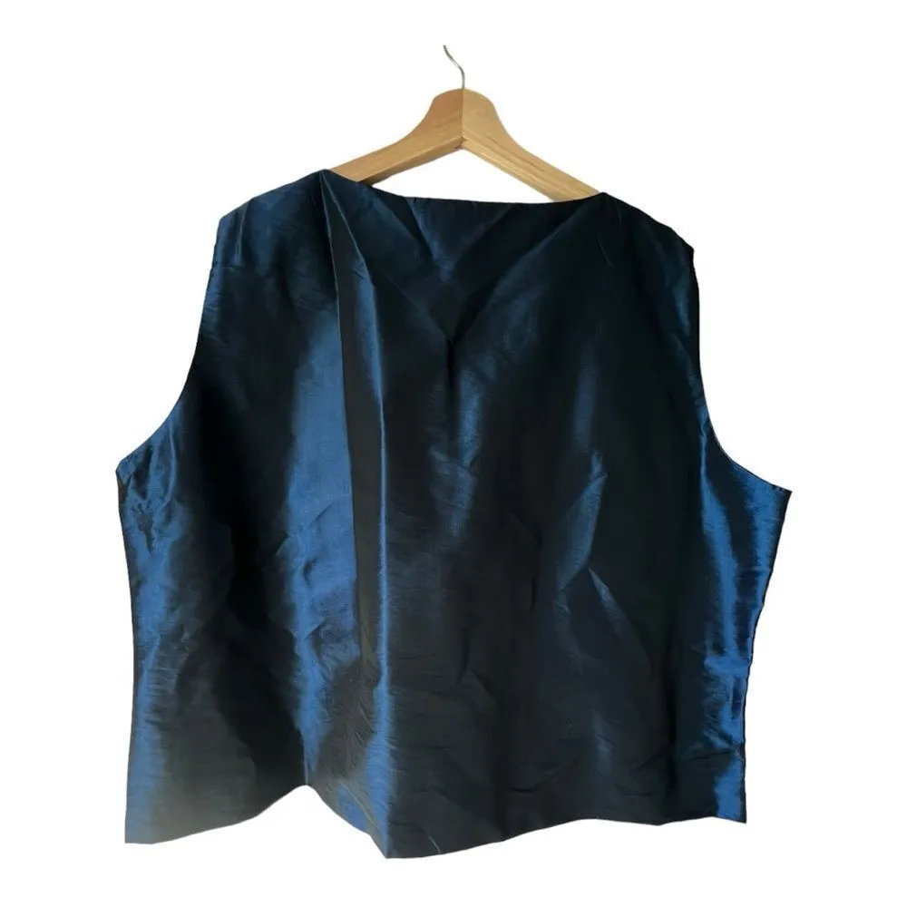 Women's Vintage Royal blue TERRAΜΙΝΑ blazer sleeveless Collection New York 22. Size undefined - Image 8