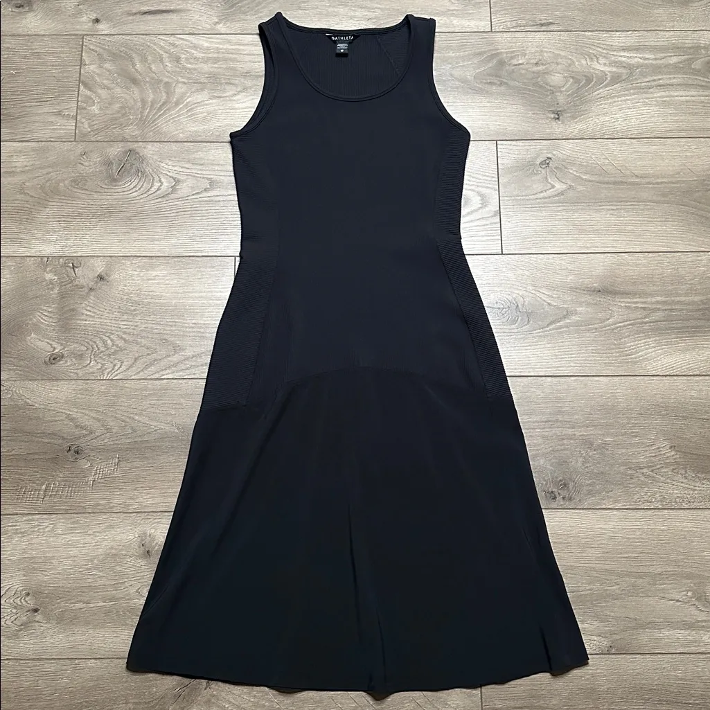 Athleta Ribbed Fit And Flare Midi Active Tank Dress Black Size XS - Image 6