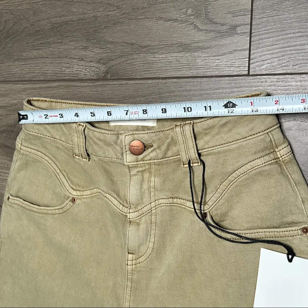 Seventy + Mochi Mia Barrel Leg Jean Super High Rise Desert Sand Tan Size 26 - Image 10