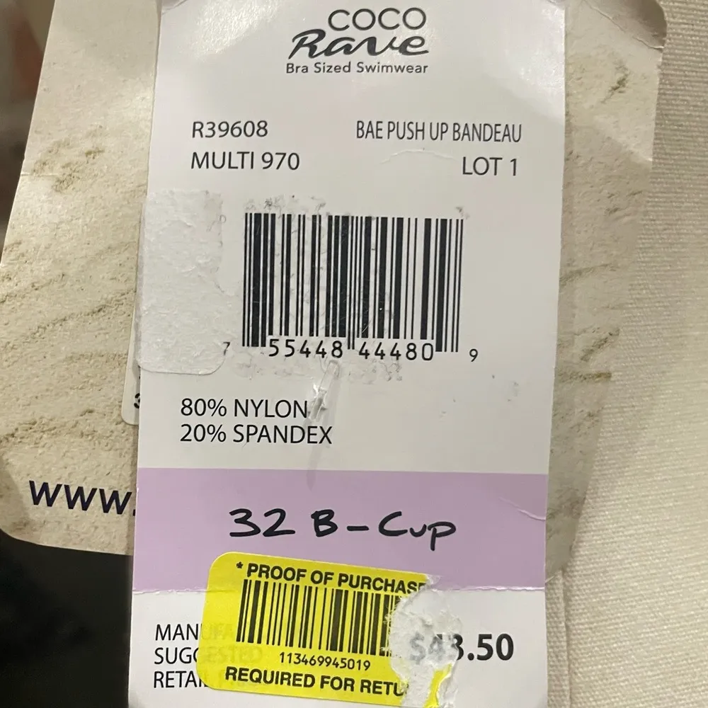 patterned pink bikini top / 32B / New with tags - Image 14