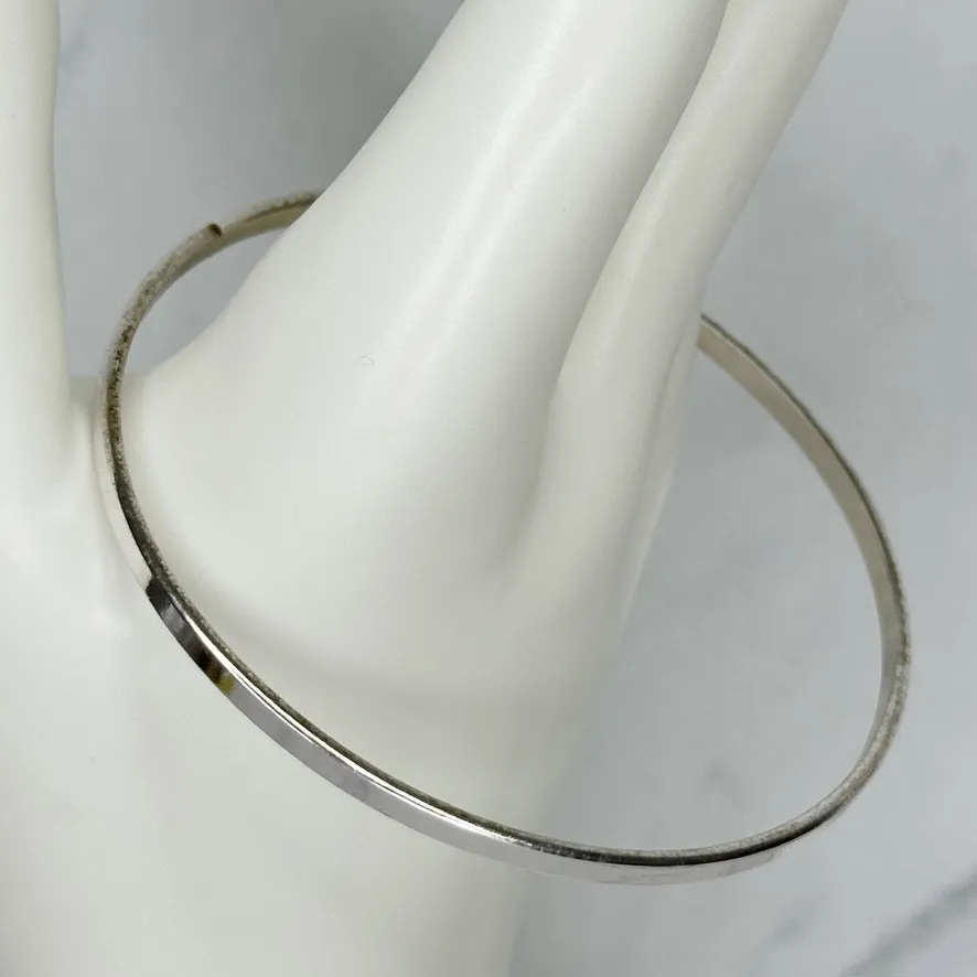Skinny Silver Tone Minimalist Bangle Bracelet Stacking ✨ - Image 10