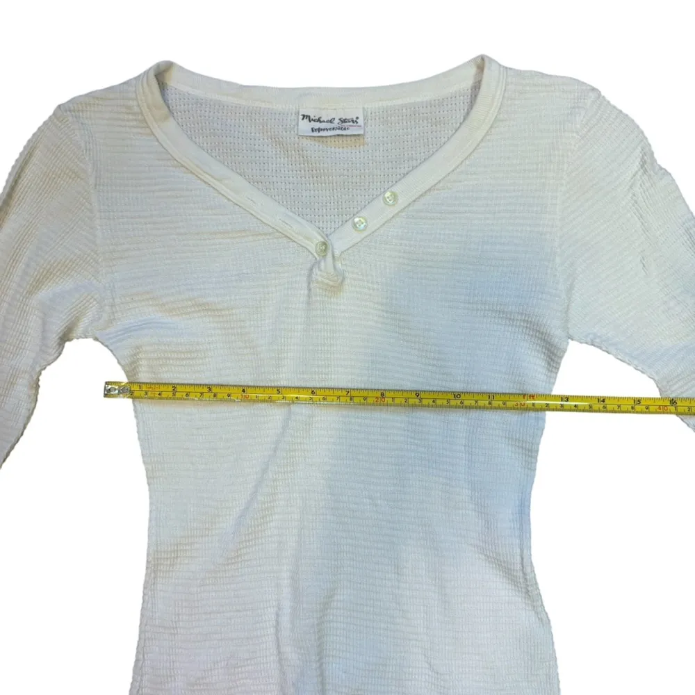 Michael Stars Retroversable White Long Sleeve Henley Top - Image 5