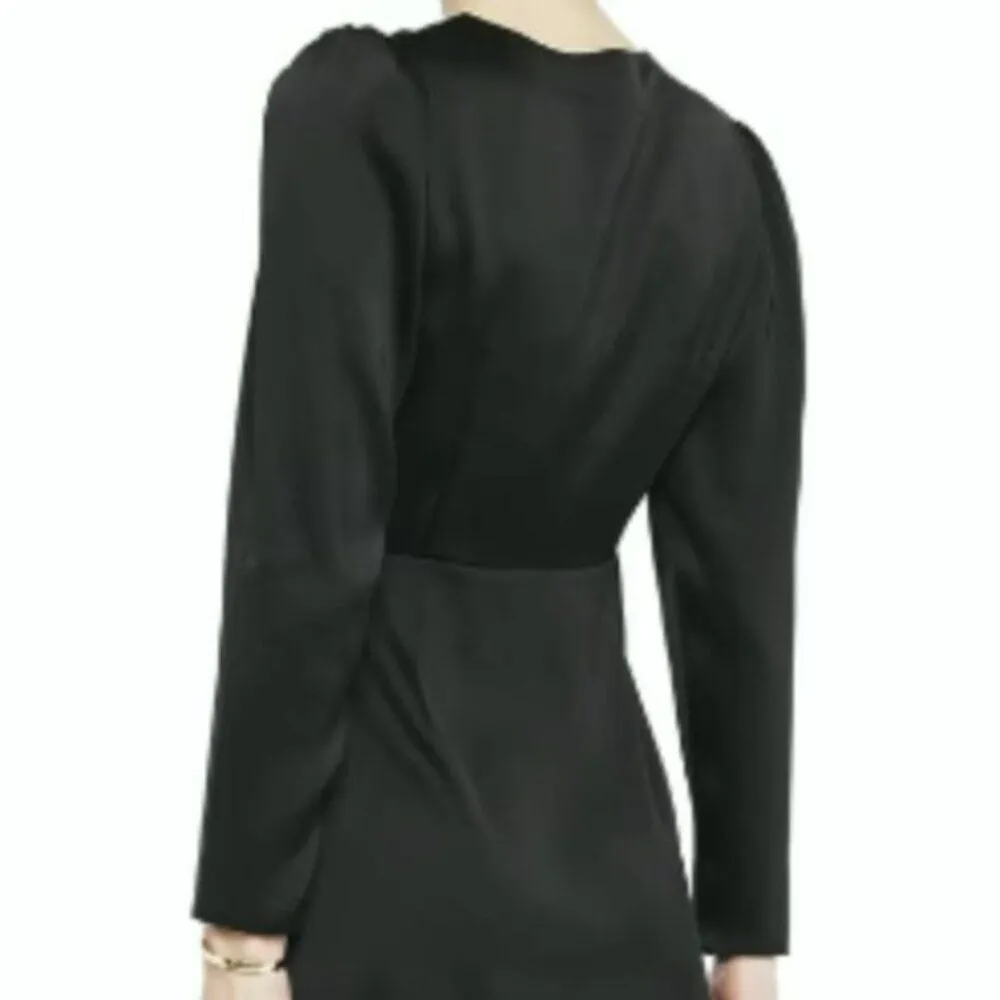 Iris and Ink Adeline wrap effect pleated dress Black size 10 - Image 3