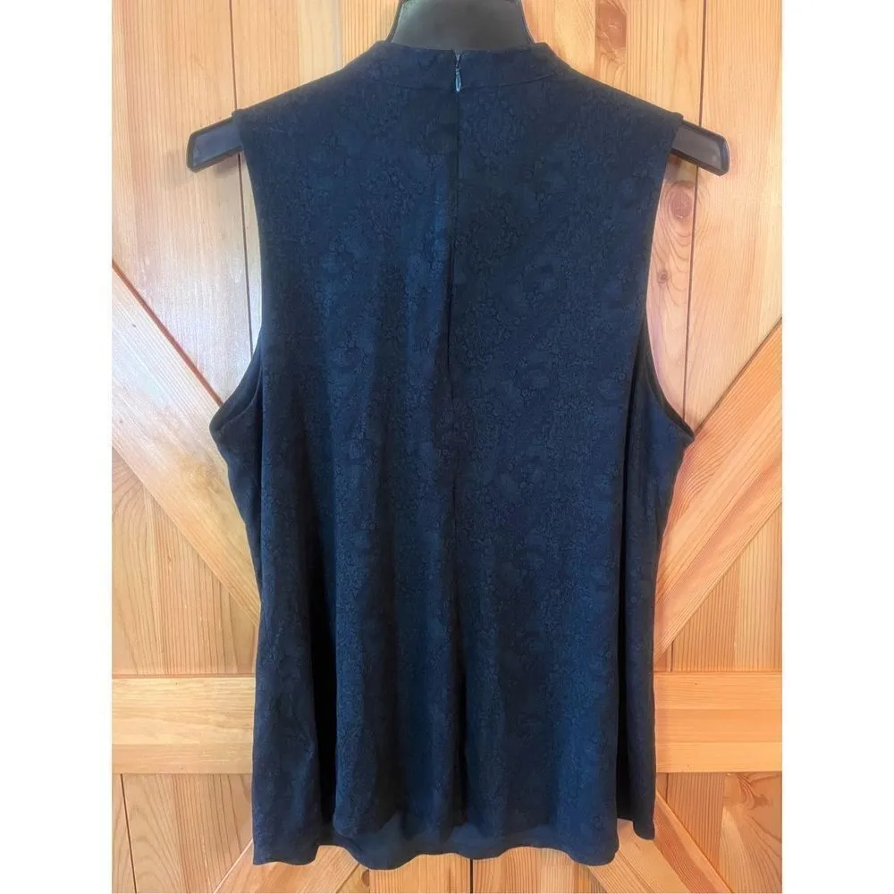 Ruff Hewn Gray Tank Top Womens large V Neck Strap Zip Back Sleeveless (1096) - Image 4