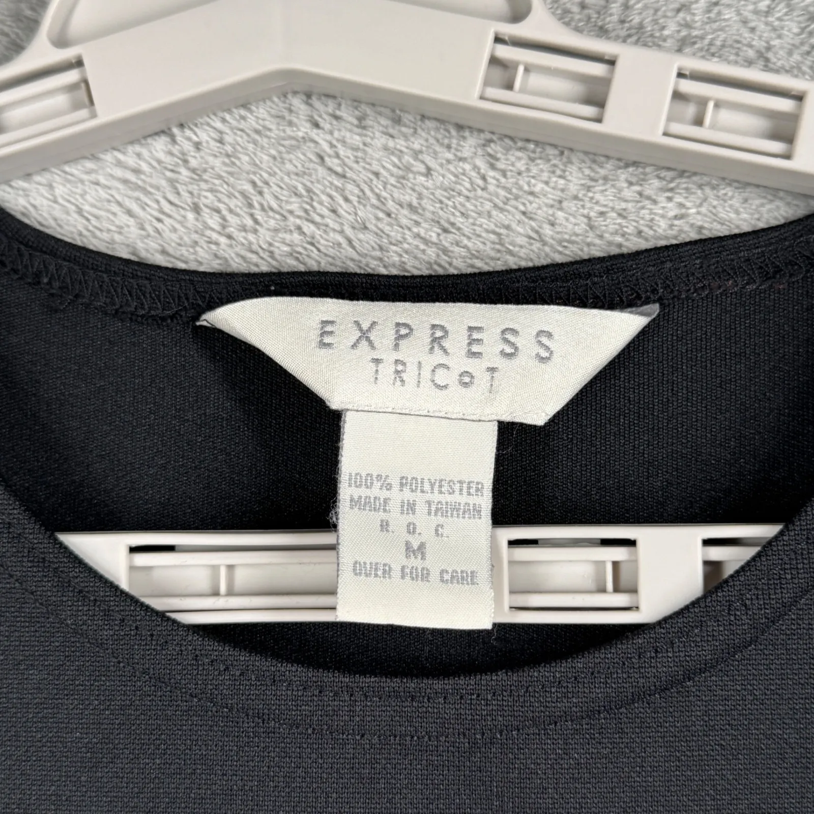 Express Tricot Dress Black Sleeveless Fit‎ & Flare Womens M Minimalist Retro Y2K - Image 5