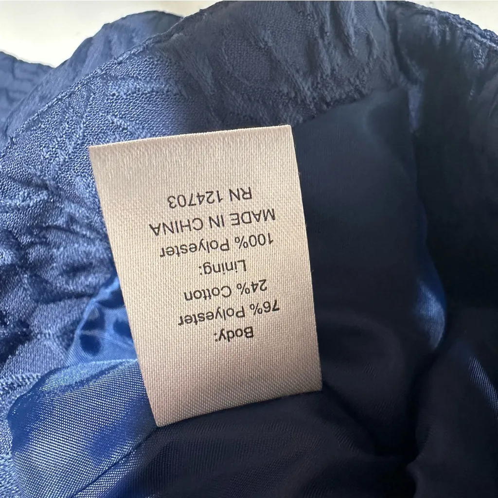 Gump's San Francisco Blue Textured Jacquard Blazer Jacket Medium - Image 9