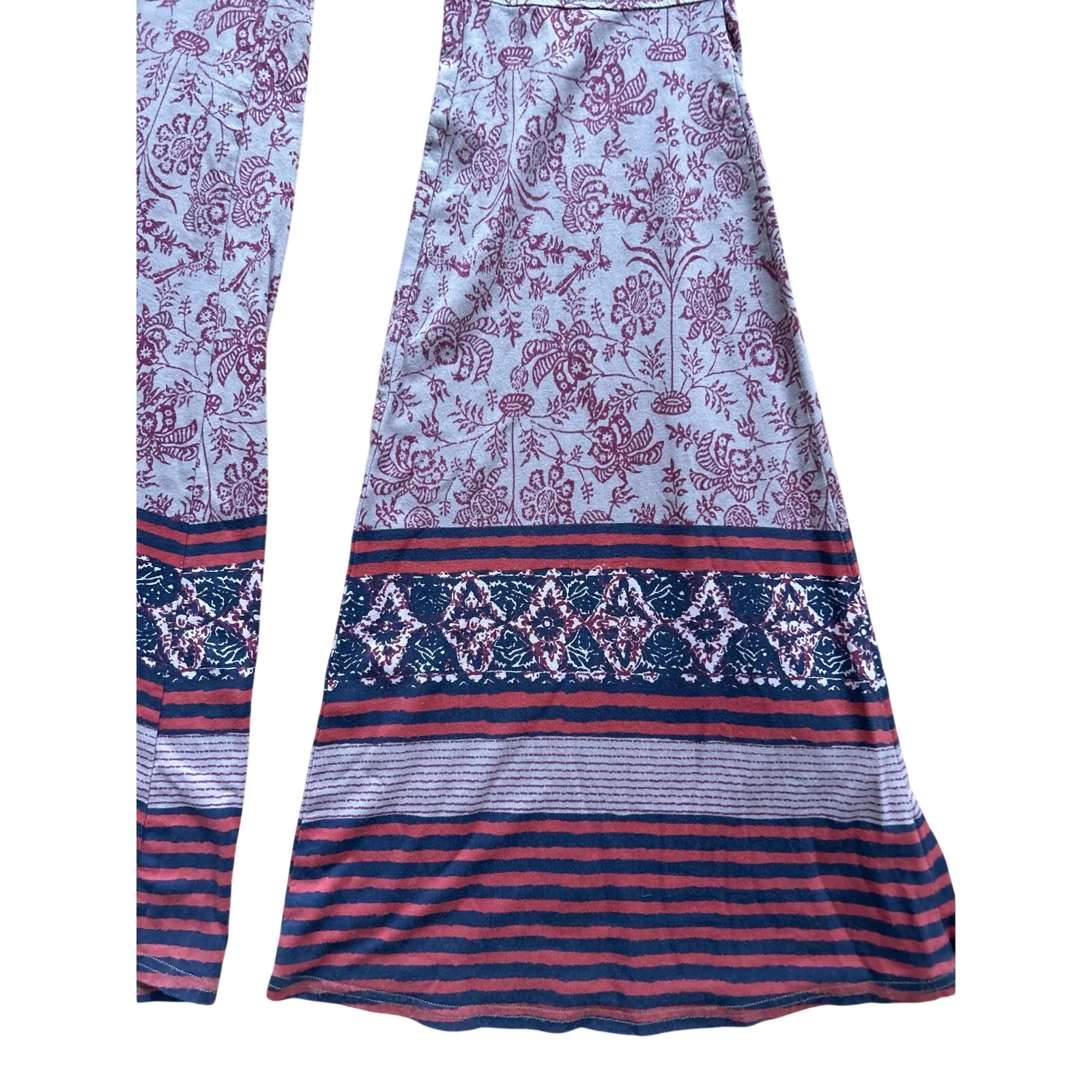 Free People Dusty Lavender Purple Red Floral Wide Flare Yoga Pants - Image 5