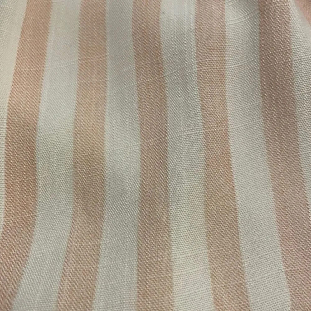 She + Sky Pink White Striped Cotton Dress Womens Size Medium Off Shoulder - Image 10