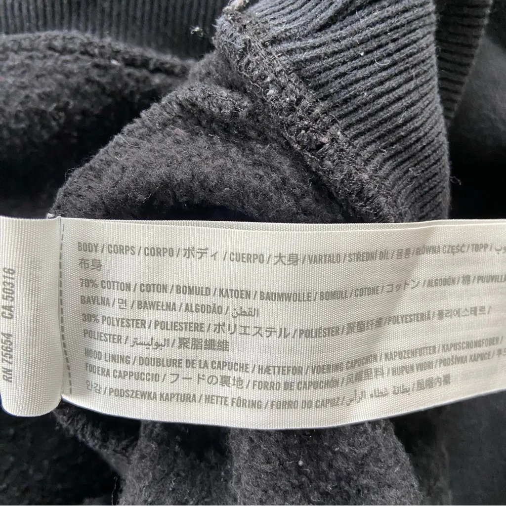 Hollister Black Hoodie Logo Oversized Cotton Minimal Comfy Loungewear Size L - Image 8