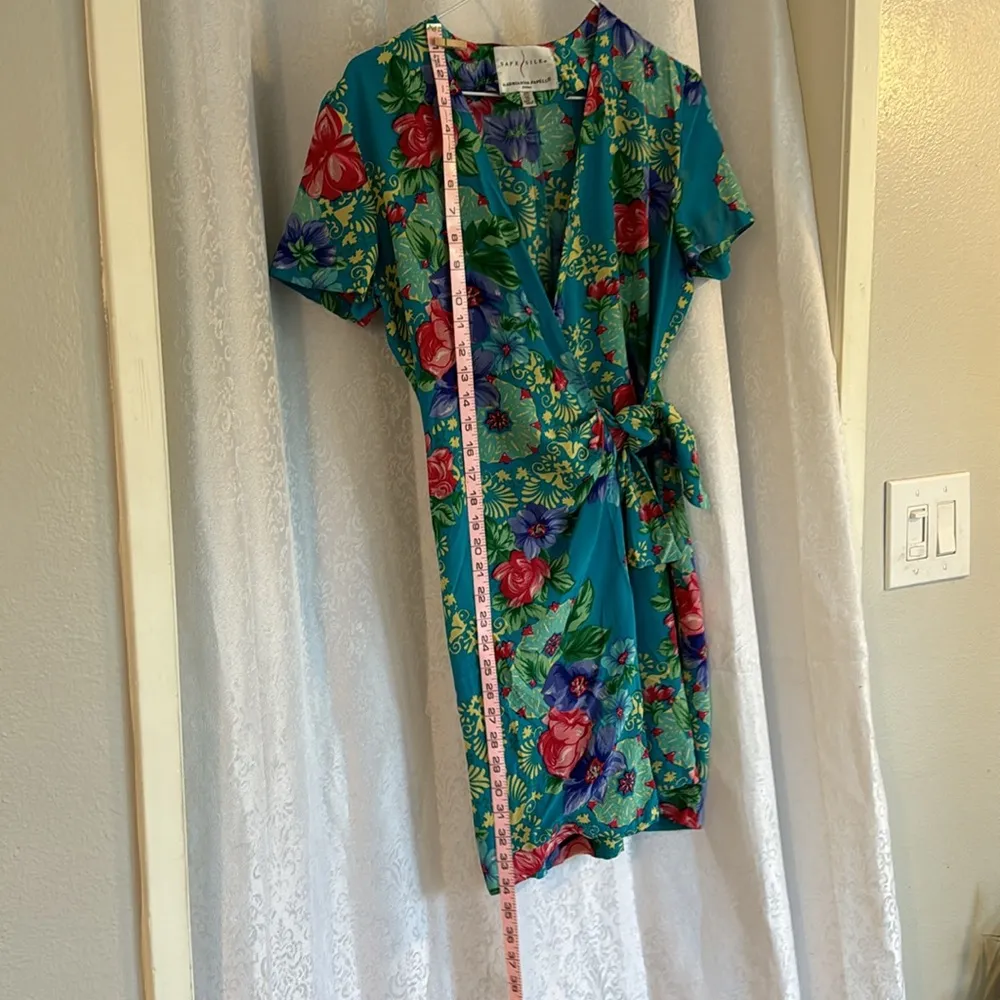 ADRIANNA PAPELL SAFE SILK TROPICAL DRESS Sz:4P - Image 4