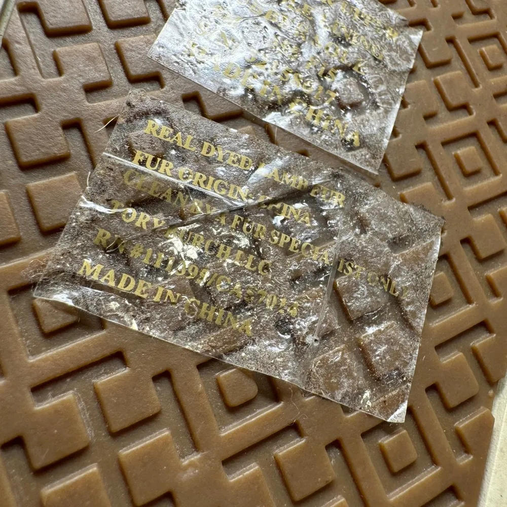 Tory Burch Bamford Color Block Stripes Shearling Fur Sneakers Blue Size 9 - Image 10