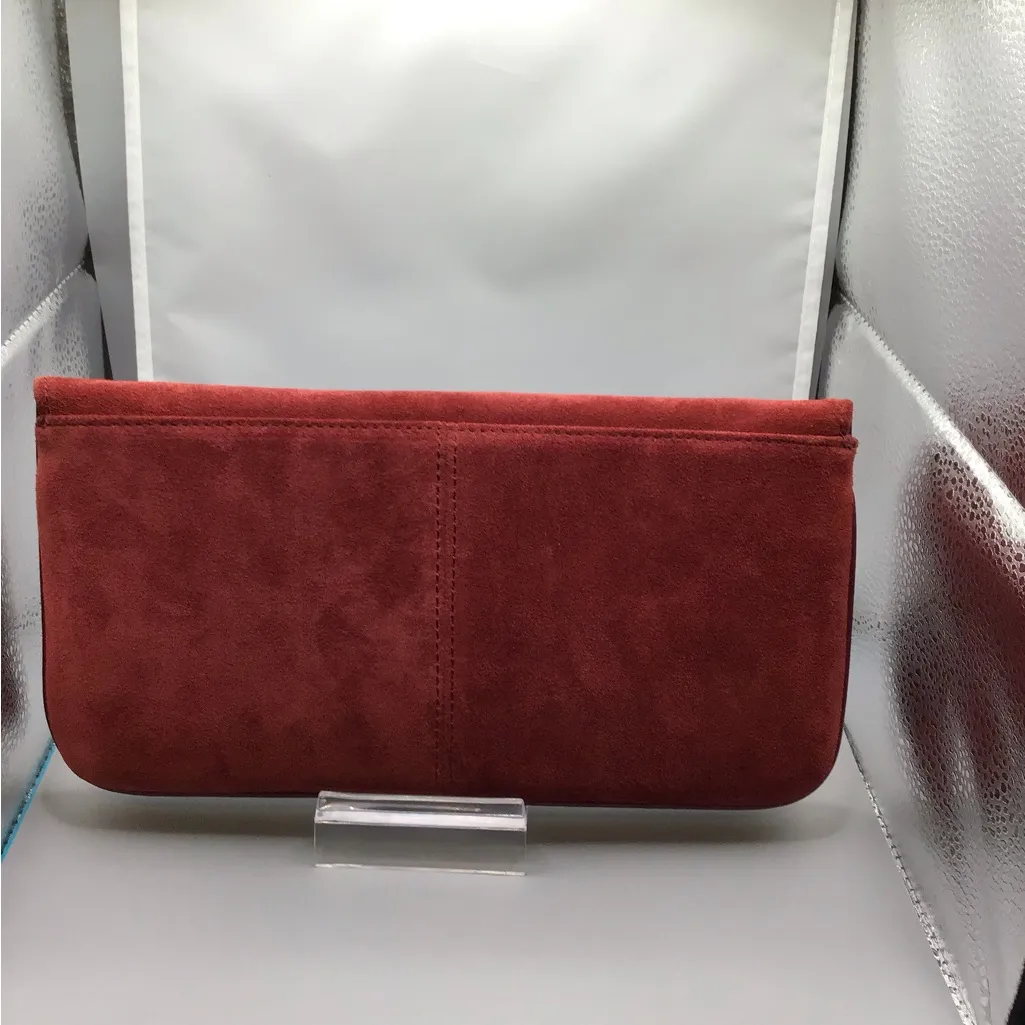 TALBOTS RED SUEDE CLUTCH PURSE W TAGS - Image 7