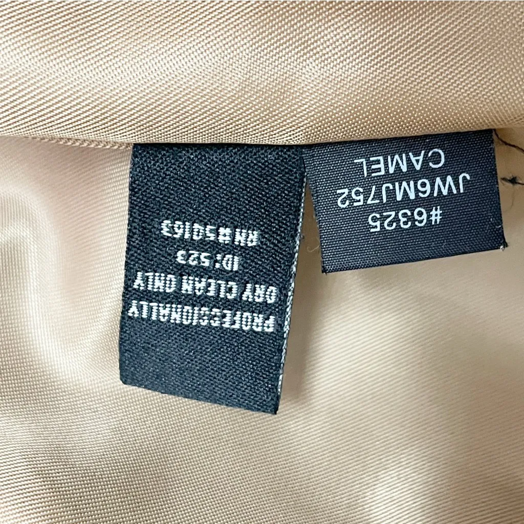 Jones New York Woman 16W Camel Tan Wool Angora Blend Hooded Coat Lined 4 Button - Image 11