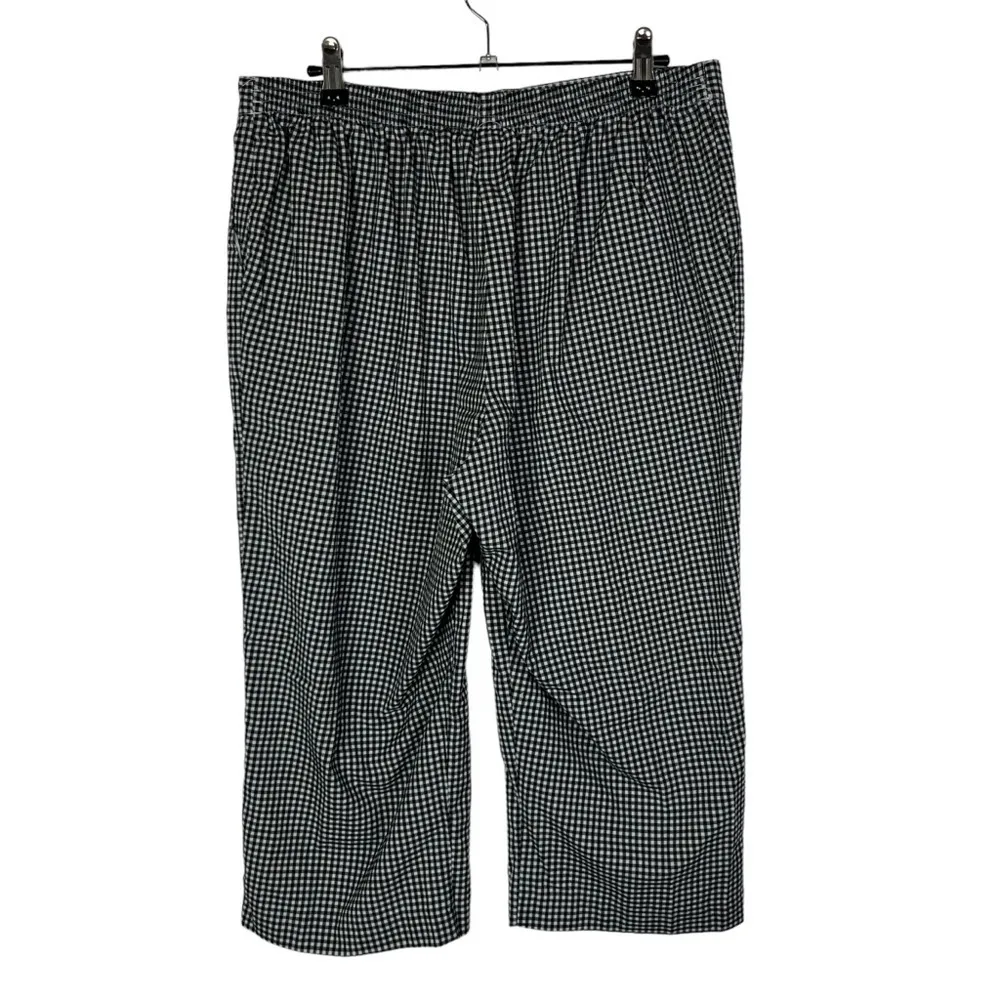 Alfred Dunner Black & White Gingham Plaid Capri Crop Pants 12 - Image 3