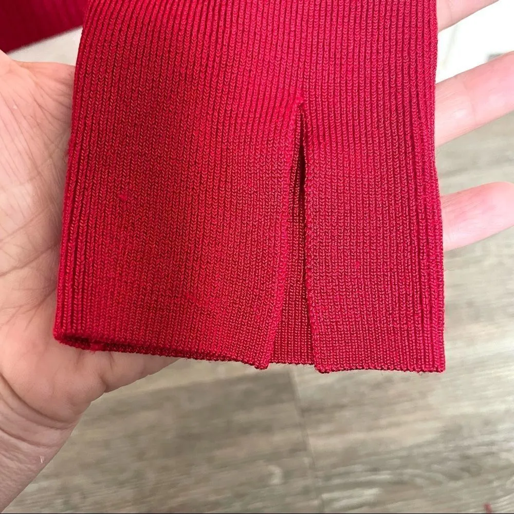 Free people red fitted cross cross back sweater - Image 6